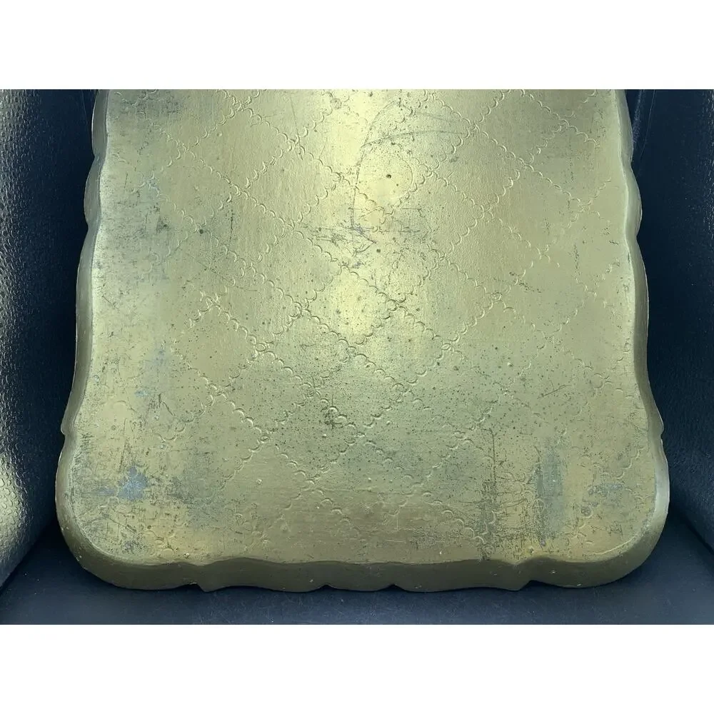 Vtg OFM Florence Italy rectangle ornate tray, serving Vanity Display 16.5”x 12.5